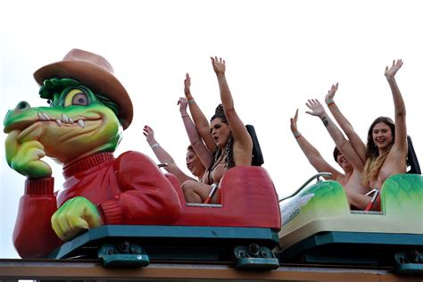 Roller coaster titties - The incident happened at Adventure Island amusement park's Rage roller coaster in Southend-on-Sea, Essex, on Friday at around 2 p.m. local time, according to the BBC.